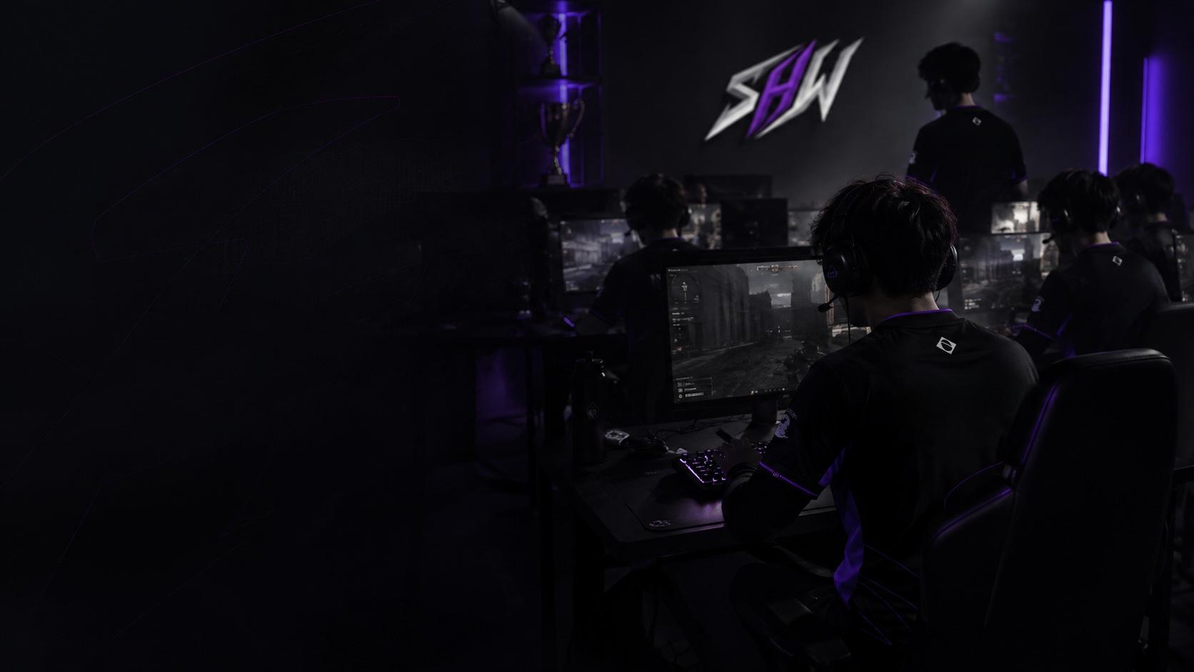 Shadows Gaming players competing in the training room